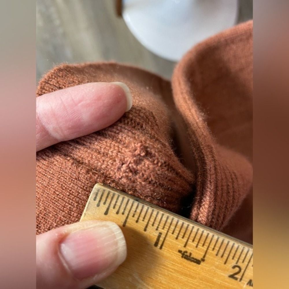 Halogen Wool Cashmere Long Duster Cardigan W/S Rust brown Pocket LN - Picture 16 of 16